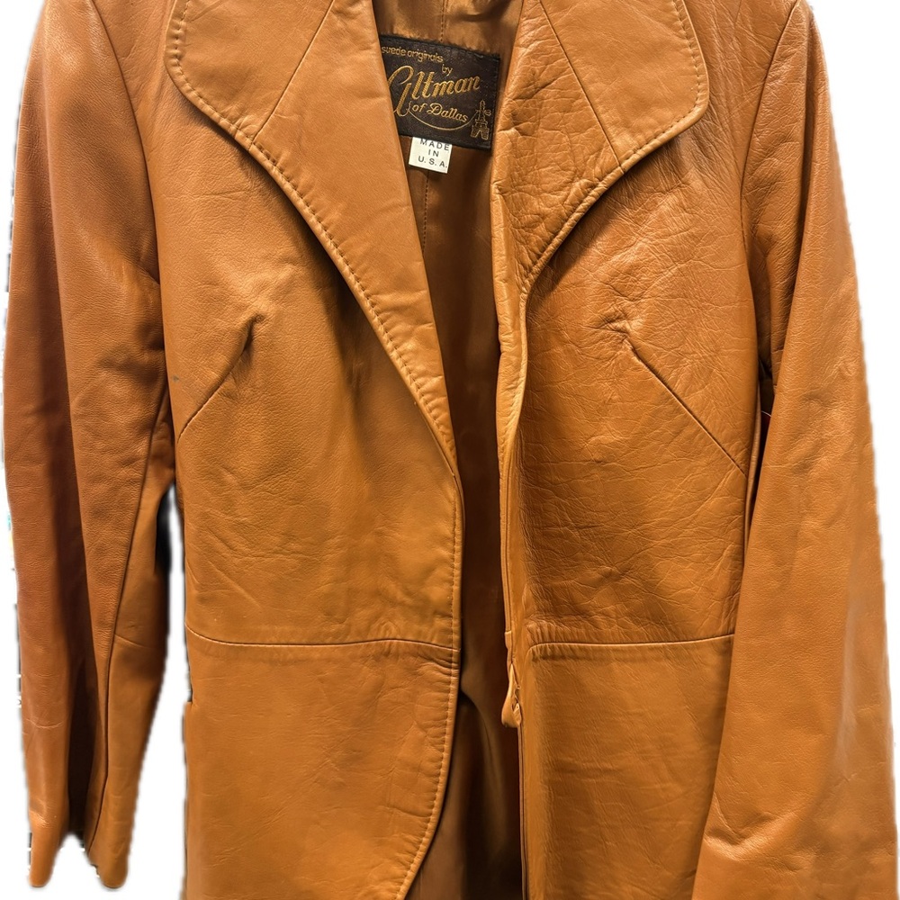 Vintage Altman of Dallas Cognac Leather Blazer